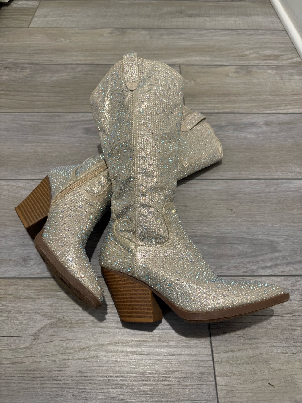Sparkle Western Mid-Calf Boots - gold